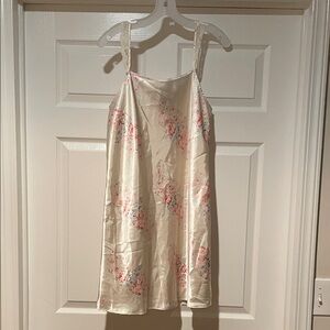 Pink Floral Satin Nightgown